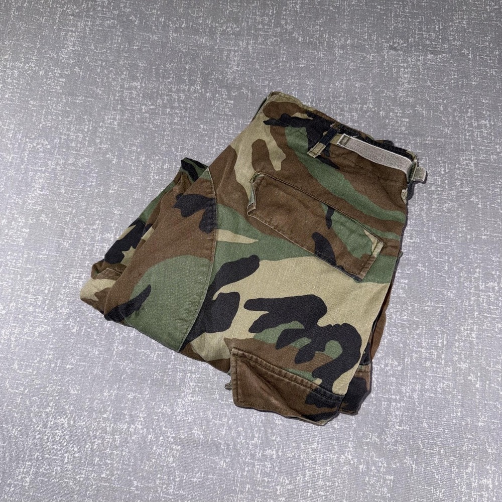 US Military BDU Pants Mens‎ Small Regular Woodland Camo Cargo Button Fly Combat
